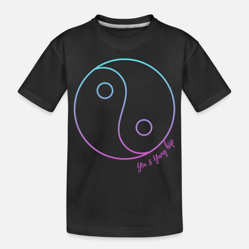 Yin and yang hip - Kinder Premium Bio T-Shirt - Schwarz
