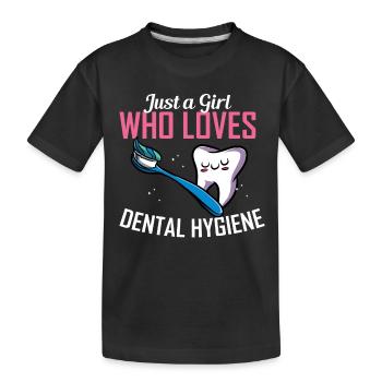 Zahnhygieniker Zahnarzt Zähne Mundhygiene - Kinder Premium Bio T-Shirt - Schwarz - Vorne