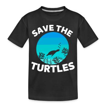 Amoureux des animaux de mer Cadeau Tortue - T-shirt bio Premium Enfant - noir - Devant