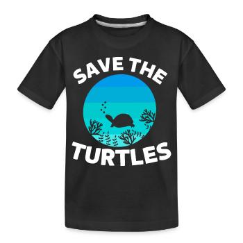 Créatures marines rétro Animal sauver les tortues - T-shirt bio Premium Enfant - noir - Devant