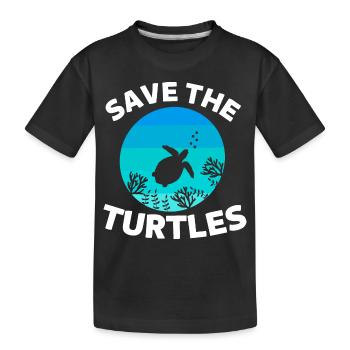 Amoureux des animaux Animal de mer Cadeau Tortue - T-shirt bio Premium Enfant - noir - Devant