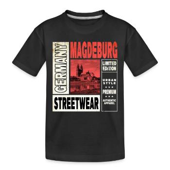 Magdebourg Allemagne Ville Skyline Accueil Amour - T-shirt bio Premium Enfant - noir - Devant