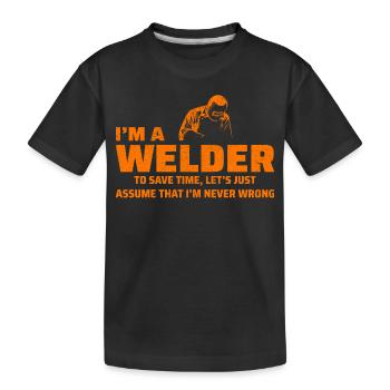 Schweißschweißer Metallbau Eisenarbeiter - Kinder Premium Bio T-Shirt - Schwarz - Vorne