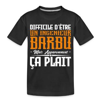 infirmier barbu, citations barbe, cadeau infirmier - T-shirt bio Premium Enfant - noir - Devant