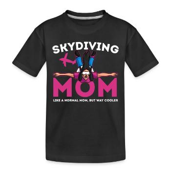 Fallschirmspringen Mama Skydiving Base Jumping - Kinder Premium Bio T-Shirt - Schwarz - Vorne