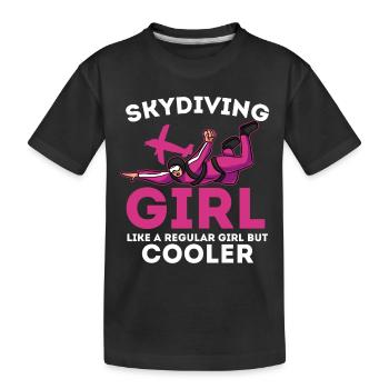 Fallschirmspringen Skydiving Girl Base Jumping - Kinder Premium Bio T-Shirt - Schwarz - Vorne