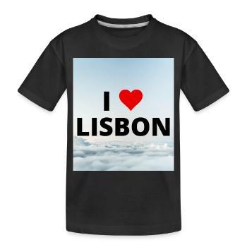 ICH LIEBE LISSABON - Kinder Premium Bio T-Shirt - Schwarz - Vorne