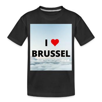ICH LIEBE BRÜSSEL - Kinder Premium Bio T-Shirt - Schwarz - Vorne
