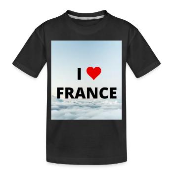 Ich liebe Frankreich - Kinder Premium Bio T-Shirt - Schwarz - Vorne