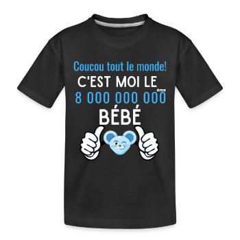 c'est moi le 8 milliard ème bébé garçon né en 2022 - T-shirt bio Premium Enfant - noir - Devant