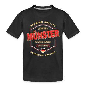 Münster Deutschland Stadt Schrift Vintage Retro - Kinder Premium Bio T-Shirt - Schwarz - Vorne