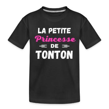 La petite Princesse de tonton - T-shirt bio Premium Enfant - noir - Devant