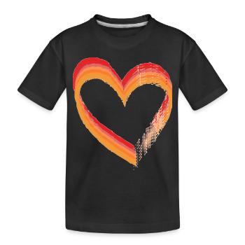 Cœur de couleur - T-shirt bio Premium Enfant - noir - Devant