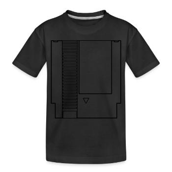 Konsole Spielkassette - Kinder Premium Bio T-Shirt - Schwarz - Vorne