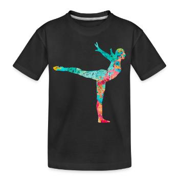 Gymnastics, Athletics, Gymnastics PopArt - Kids' Premium Organic T-Shirt - black - Front
