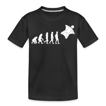 Wingsuit flying Base Jumping Skydiving Evolution - Kids' Premium Organic T-Shirt - black - Front