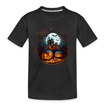 Ein Design mit einem Halloween-Thema - Kinder Premium Bio T-Shirt - Schwarz - Vorne