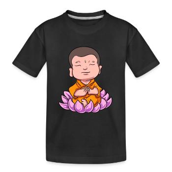 Buddha Yoga Lotus Lotusblüte Hinduismus Meditation - Kinder Premium Bio T-Shirt - Schwarz - Vorne