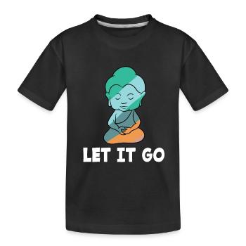 Buddha Yoga Hinduismus Meditation Spirit Religion - Kinder Premium Bio T-Shirt - Schwarz - Vorne
