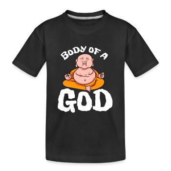 Buddha Yoga Hinduismus Meditation Weisheit Spirit - Kinder Premium Bio T-Shirt - Schwarz - Vorne
