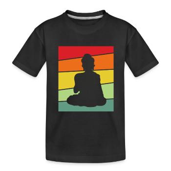 Buddha Yoga Vintage Hinduismus Meditation Spirit - Kinder Premium Bio T-Shirt - Schwarz - Vorne