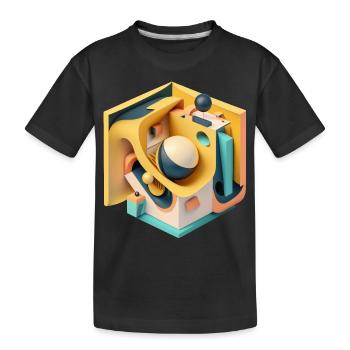 3D - Kinder Premium Bio T-Shirt - Schwarz - Vorne