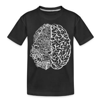 Gehirn Maschine Mechanismus - Kinder Premium Bio T-Shirt - Schwarz - Vorne