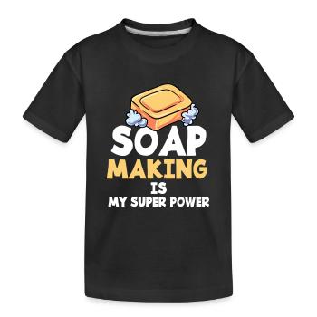 Seife Soap Hygiene Waschen Seifenherstellung - Kinder Premium Bio T-Shirt - Schwarz - Vorne