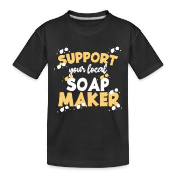 Seife Soap Hygiene Waschen Seifenherstellung - Kinder Premium Bio T-Shirt - Schwarz - Vorne