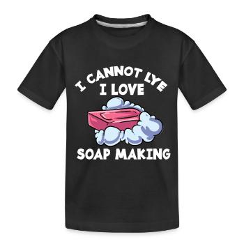 Seife Hygiene Waschen Seifenherstellung Putzen - Kinder Premium Bio T-Shirt - Schwarz - Vorne