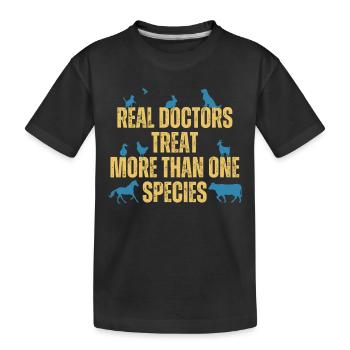 Lustige Tierärzte behandeln mehr als eine Spezies - Kinder Premium Bio T-Shirt - Schwarz - Vorne