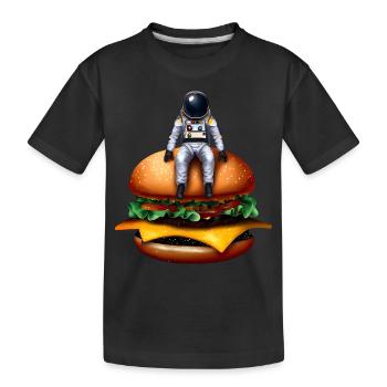 Astronaute spatial Cheeseburger - T-shirt bio Premium Enfant - noir - Devant