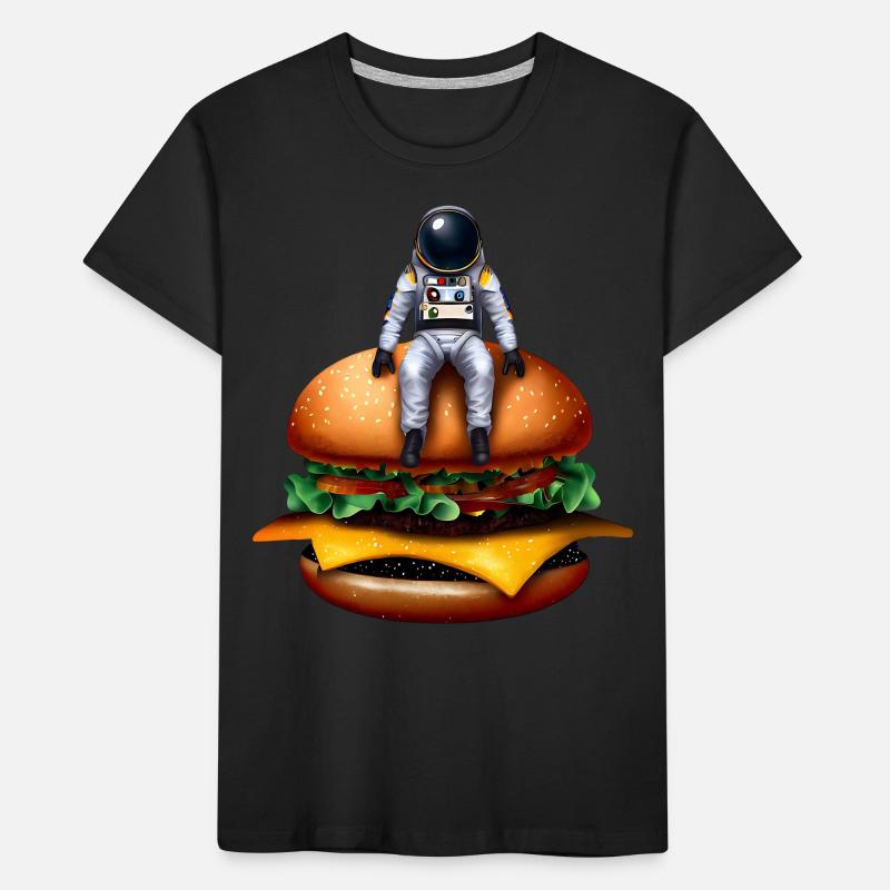 Space Astronaut Cheeseburger Kids' Premium Organic T-Shirt