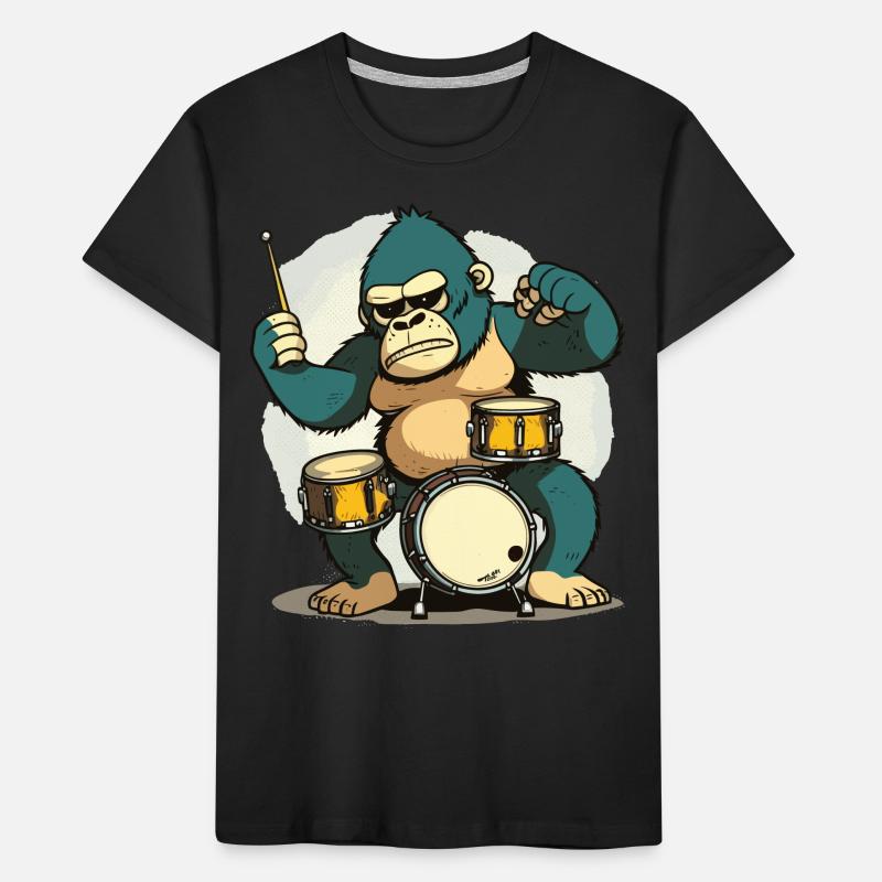 Drumming Gorilla Kids' Premium Organic T-Shirt