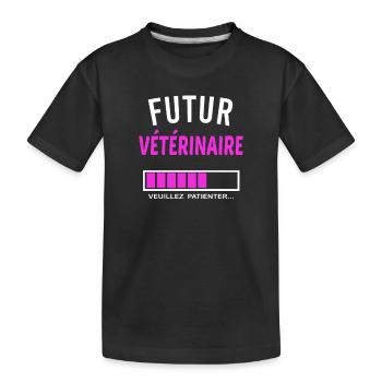 futur vétérinaire - T-shirt bio Premium Enfant - noir - Devant