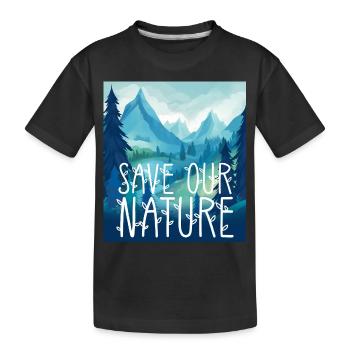 Protects our nature - Kids' Premium Organic T-Shirt - black - Front