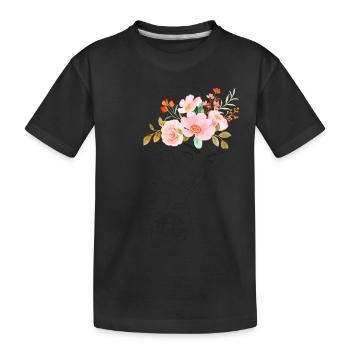 Blühendes Haar - Kinder Premium Bio T-Shirt - Schwarz - Vorne