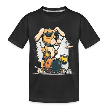 Rhythmischer Hund - Kinder Premium Bio T-Shirt - Schwarz - Vorne