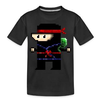 Pixel-Ninja-Krieger - Kinder Premium Bio T-Shirt - Schwarz - Vorne