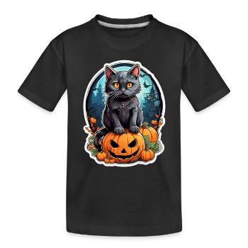 Modèle vierge de chat d’Halloween 3.0 - T-shirt bio Premium Enfant - noir - Devant