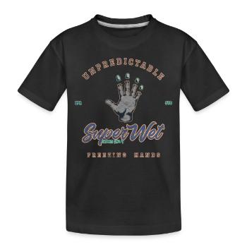 Unpredictable freezing hands (weathered) - Kids' Premium Organic T-Shirt - black - Front