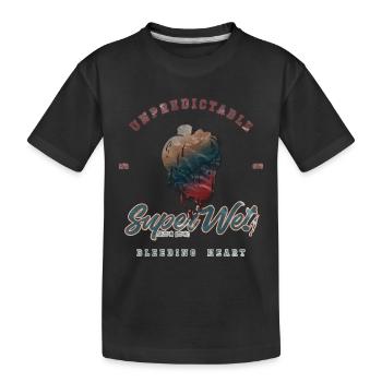 Unpredictable bleeding heart (weathered) - Kids' Premium Organic T-Shirt - black - Front