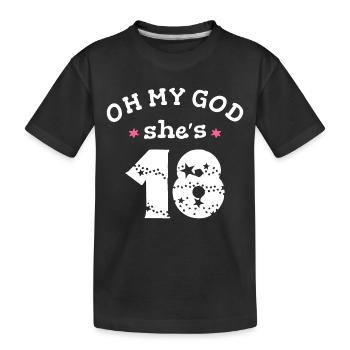 Oh mon dieu, elle a 18 ans - T-shirt bio Premium Enfant - noir - Devant