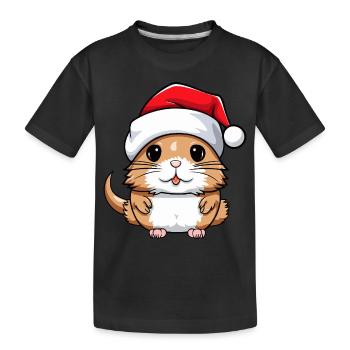 Hamster Christmas Animal Head - Kids' Premium Organic T-Shirt - black - Front