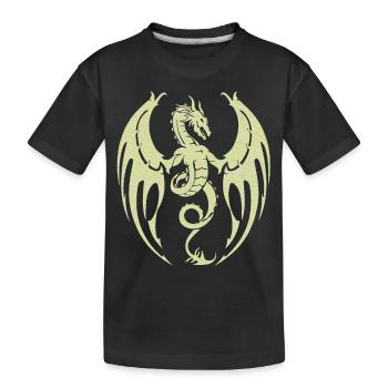 Fantasy Dragon Anime Dragon Head Mythical reptile - Kids' Premium Organic T-Shirt - black - Front