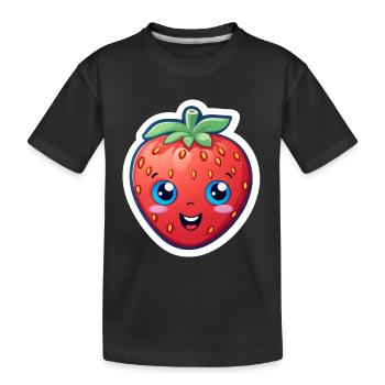 Erdbeere Anime - Kinder Premium Bio T-Shirt - Schwarz - Vorne