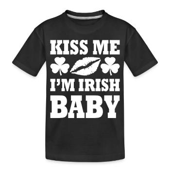 kiss me im irish baby - Kinder Premium Bio T-Shirt - Schwarz - Vorne
