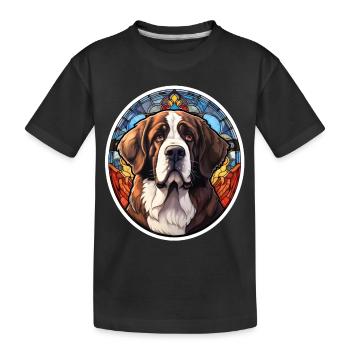 Bernhardinerkopf - Kinder Premium Bio T-Shirt - Schwarz - Vorne