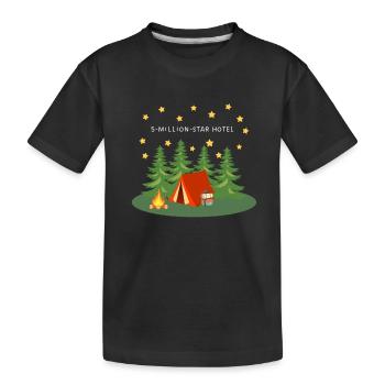 5 Million Star Hotel - Zelt unter Sternenhimmel - Kinder Premium Bio T-Shirt - Schwarz - Vorne