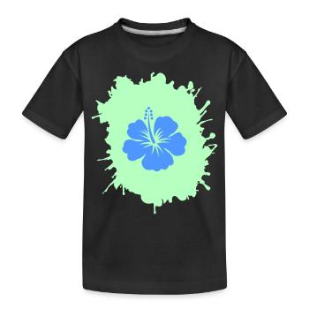 Hibiscus blobs - Kids' Premium Organic T-Shirt - black - Front